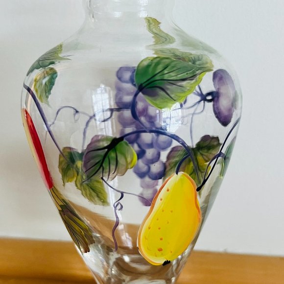 TRACEY PORTER Pair of Hand Painted Glass Vases with Fruit EUC - Picture 12 of 12